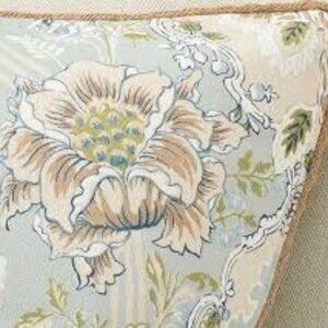 Kravet Arboretum Petite Floral Embroidered Pillow Cover, Meadow Blue/Sage Green,